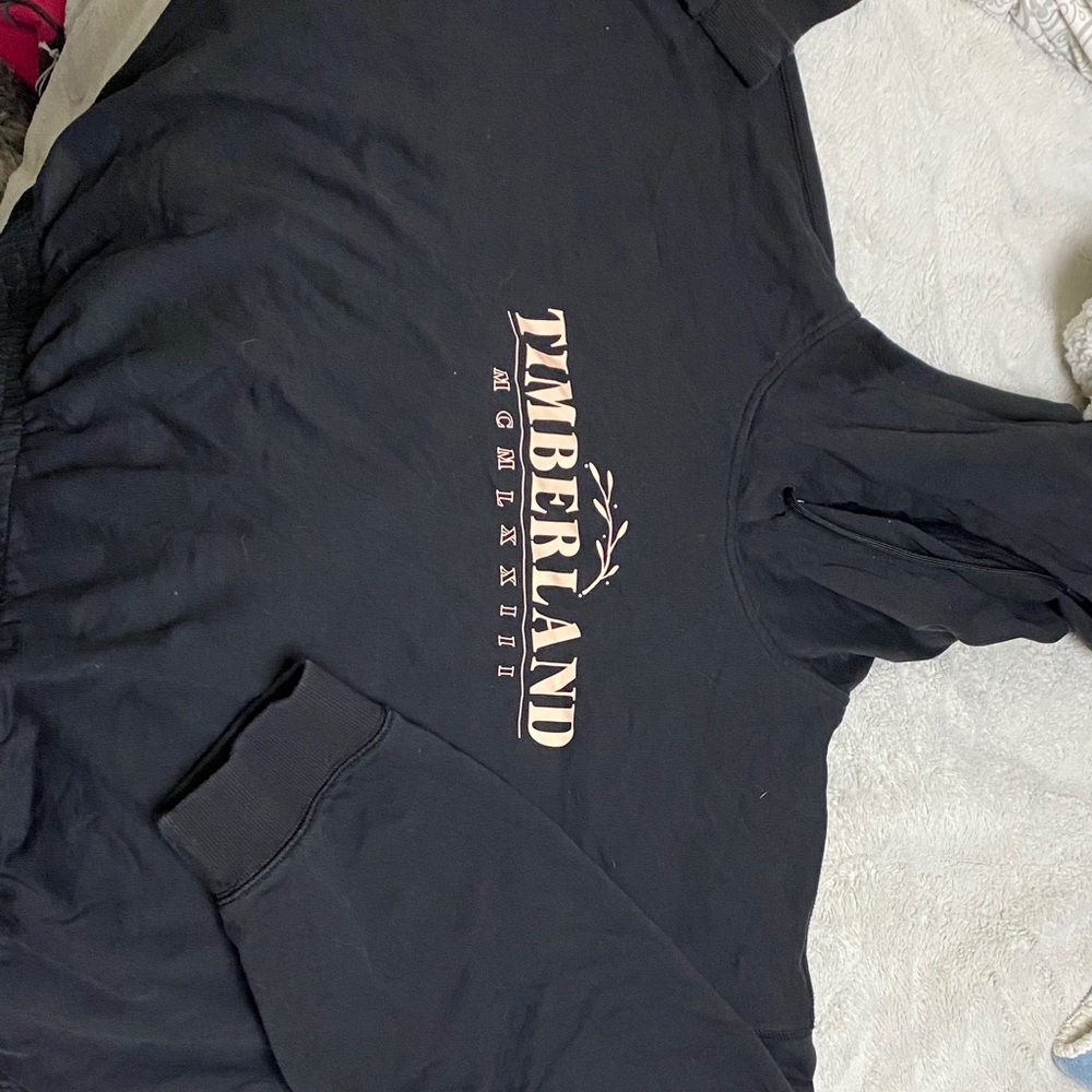 Timberland Black Hoodie with Tan Logo